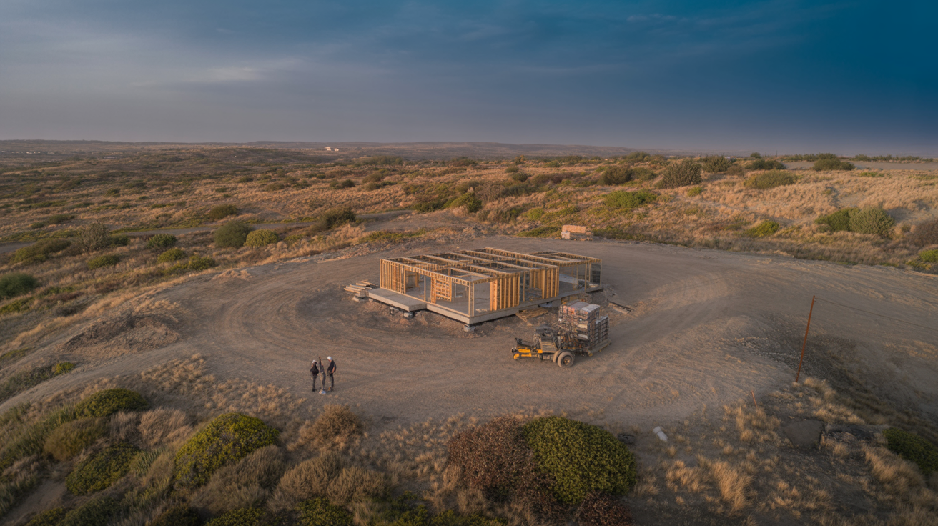 Vista aérea de proyecto de construcción M&M